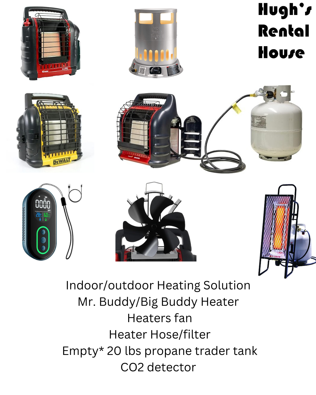 Selection of portable heaters and heating accessories