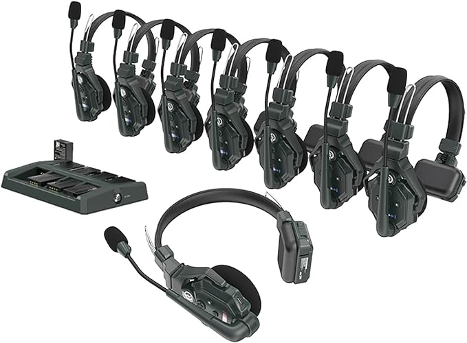 Hollyland wireless headset intercom system with charging base